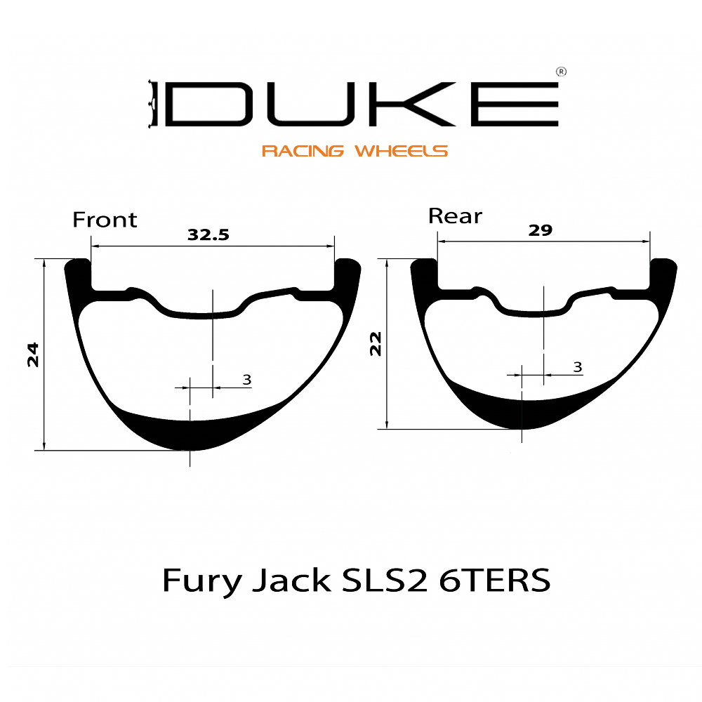 DUKE RIM 29'' FURY JACK SLS2 6TERS 29 | 28H ASIMETRICO Trasero