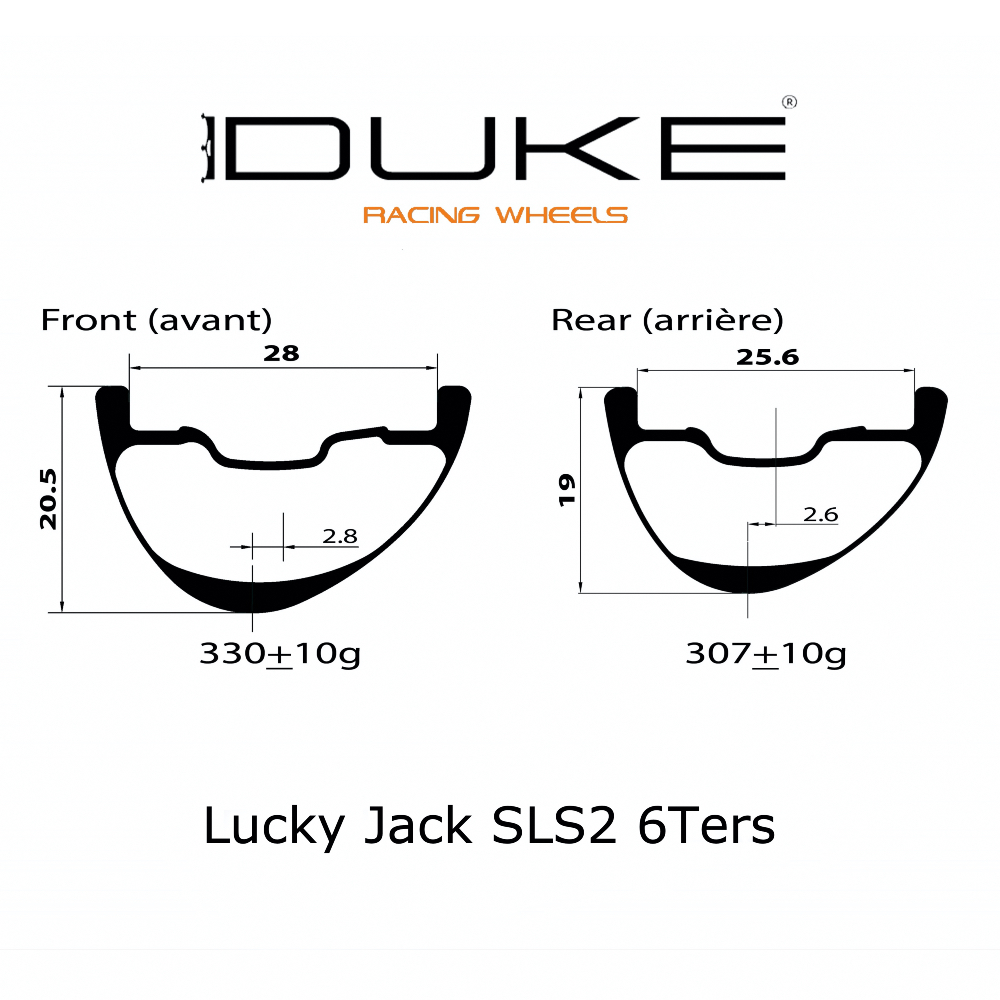 DUKE RIM 29'' LUCKY JACK SLS2 6TERS 28 | 28H ASIMETRICO Delantero