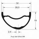 DUKE RIM 29” FURY STAR 6TERS 28 | 28H ASIMETRICO Trasero