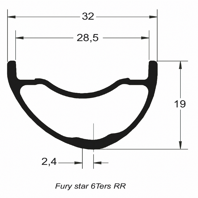 DUKE RIM 29” FURY STAR 6TERS 28 | 32H ASIMETRICO Trasero