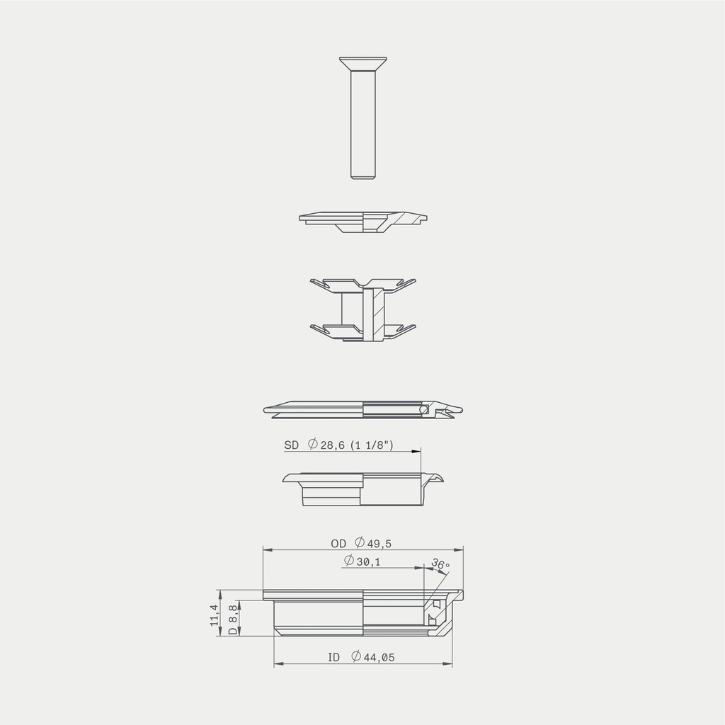 ACROS zs44 headset upper part