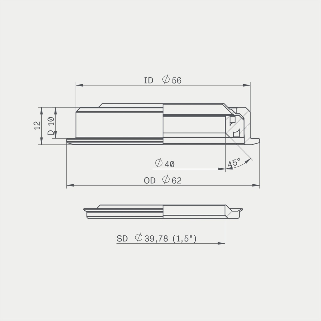 ACROS zs56 headset lower part schwarz