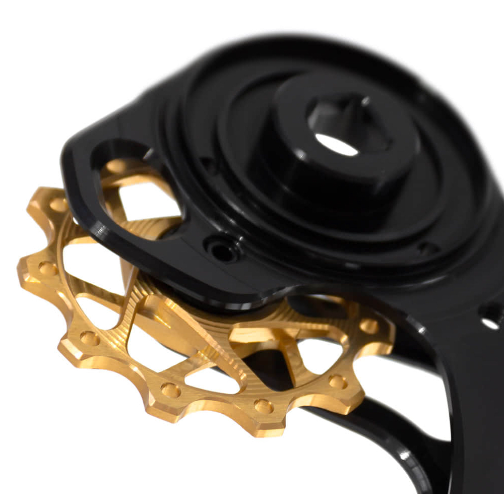 GARBARUK Rear Derailleur Cage + Pulleys Kit for SRAM Force AXS 12-speed (SRAM Force AXS 12-speed RD cage, 12+16T, Standard, Black, Gold) GRAVEL / RUTA