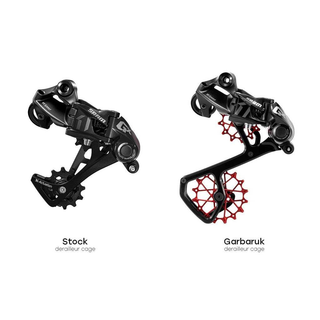 GARBARUK Rear Derailleur Pulleys for SRAM | Set - 12T + 16T (for 11/12 sp. with GARBARUK cage), Orange