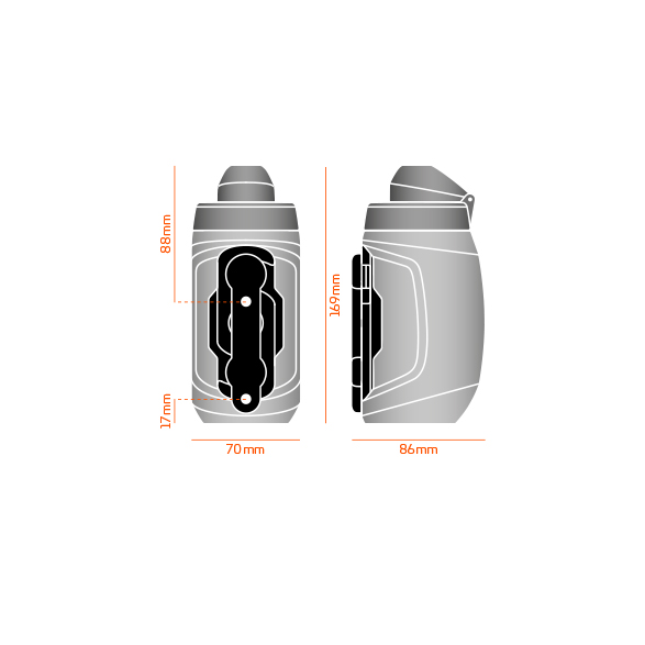 FIDLOCK TWIST SET bottle 450 + bike base · Smoke