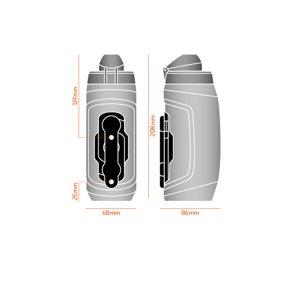 FIDLOCK TWIST SET bottle 590 + bike base · Smoke