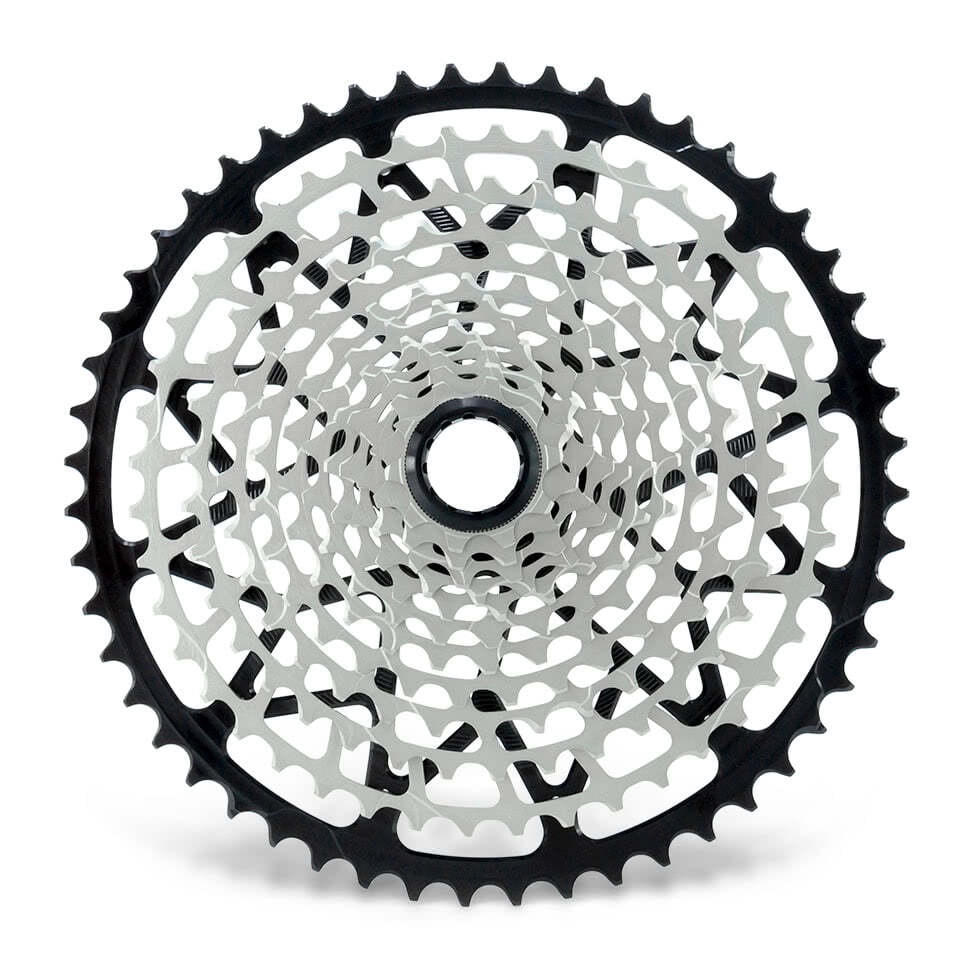 GARBARUK 12-speed cassette (Shimano Micro Spline freehub) 10-52T, Nickel, Orange