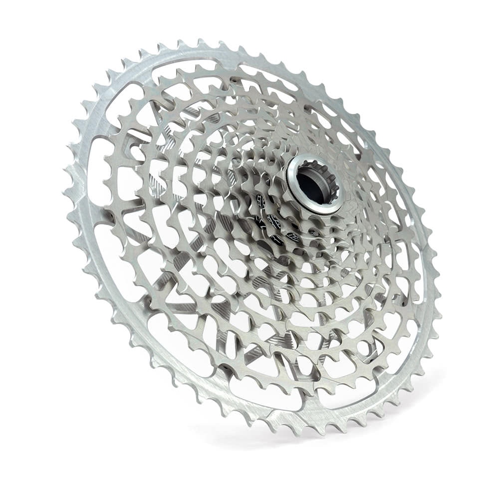 GARBARUK 12-speed cassette (Shimano Micro Spline freehub) 10-52T, Nickel, Orange