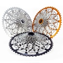 GARBARUK 12-speed cassette (Shimano Micro Spline freehub) 10-52T, Nickel, Orange