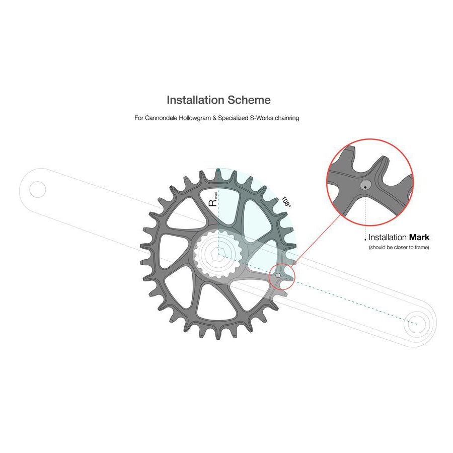 GARBARUK Cannondale Hollowgram Oval (Ai-compatible) 32T, Offset 1.7mm, Black