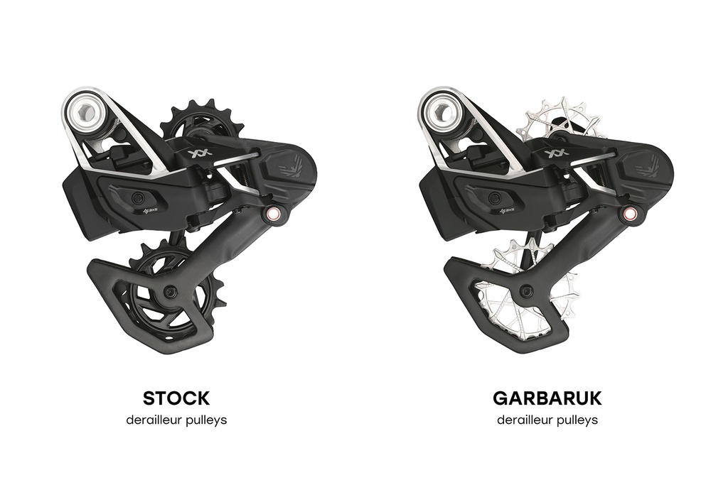 GARBARUK Rear Derailleur Pulleys | 14T + 16T (for Shimano 12 sp. with GARBARUK cage & SRAM Eagle Transmission with original cage) · Blue 