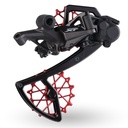 GARBARUK Rear Derailleur Cage + Pulleys Kit for Shimano 12-speed 14T + 16T (Black, Red)