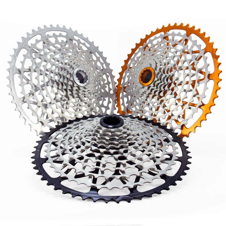GARBARUK 12-speed cassette (Shimano Micro Spline freehub) 10-52T, Nickel, Red