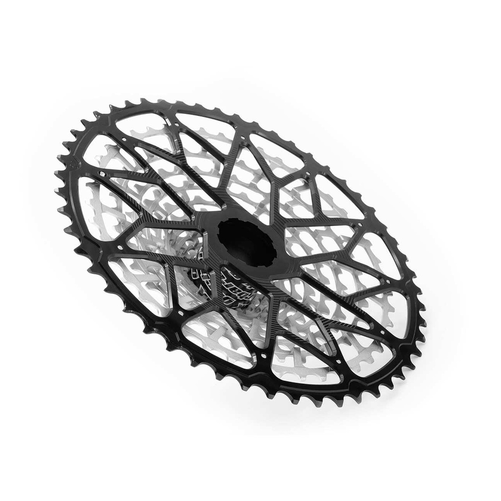 GARBARUK 12-speed cassette (Shimano-standard freehub) 11-52T, Nickel, Orange