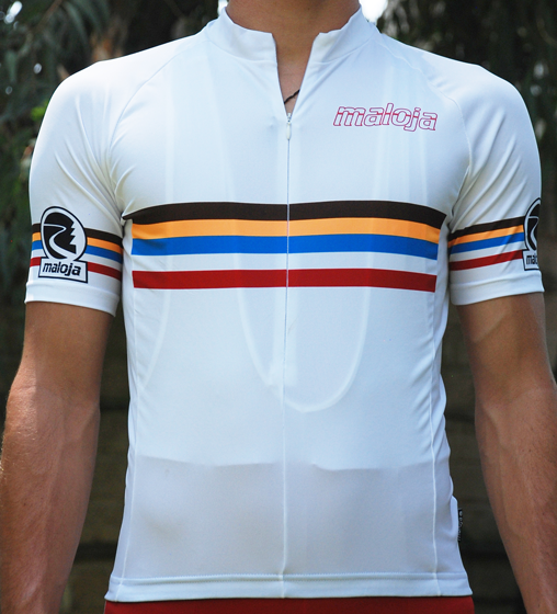 MALOJA Bike Shirt 1/2 - Colago Shirt - white/chili - M