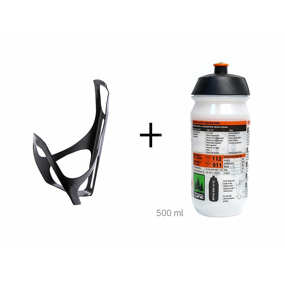 TUNE WASSERTRÄGER MTB - bottle cage set, incl. bottle 0,5l