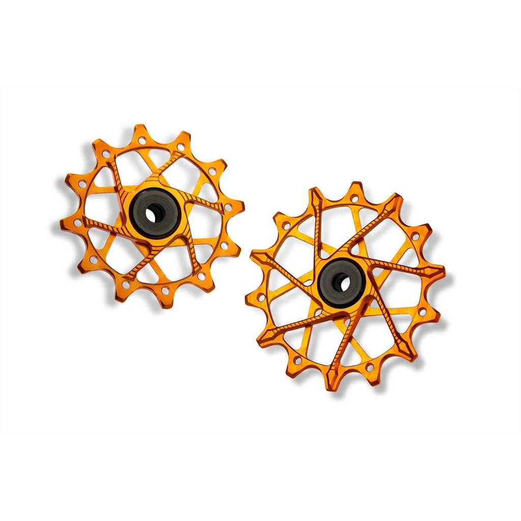 GARBARUK Rear Derailleur Pulleys for SRAM | 12T + 14T (for 11/12 sp. with standard cage) · Orange