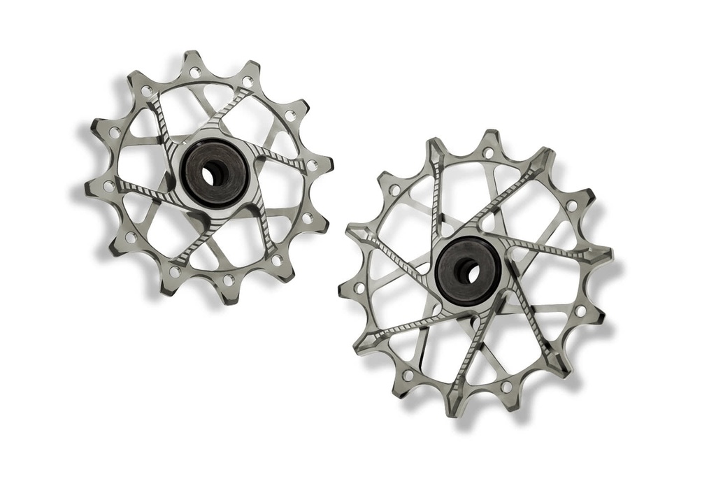 GARBARUK Rear Derailleur Pulleys for SRAM | 12T + 14T (for 11/12 sp. with standard cage) · Silver