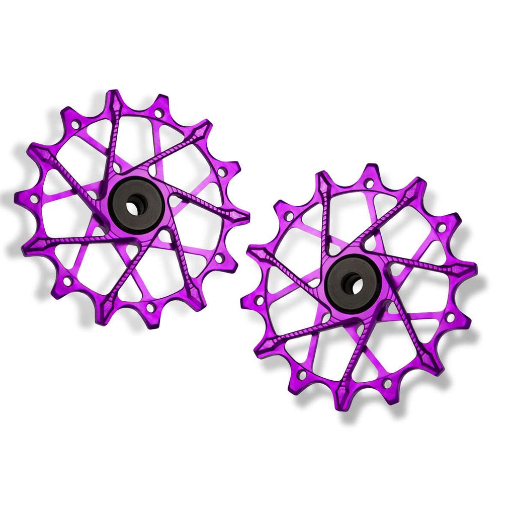 GARBARUK Rear Derailleur Pulleys for Shimano | 14T + 14T (for 12 sp. with standard cage) · Violet