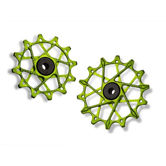 GARBARUK Rear Derailleur Pulleys for SRAM | 12T + 14T (for 11/12 sp. with standard cage) · Green