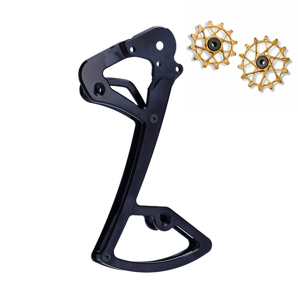 GARBARUK Rear Derailleur Cage + Pulleys Kit for SRAM | Set - 12T + 16T (for 11/12 sp. with GARBARUK cage) · Gold