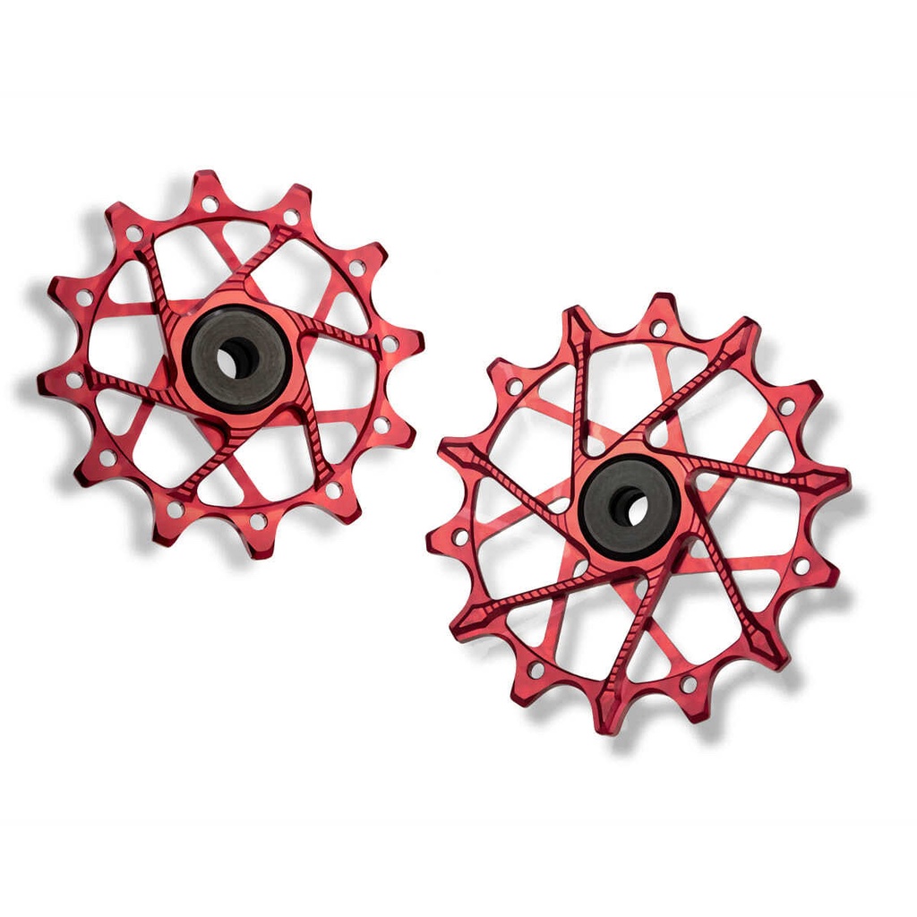 GARBARUK Rear Derailleur Pulleys for SRAM | 12T + 16T (for 11/12 sp. with GARBARUK cage) · Red