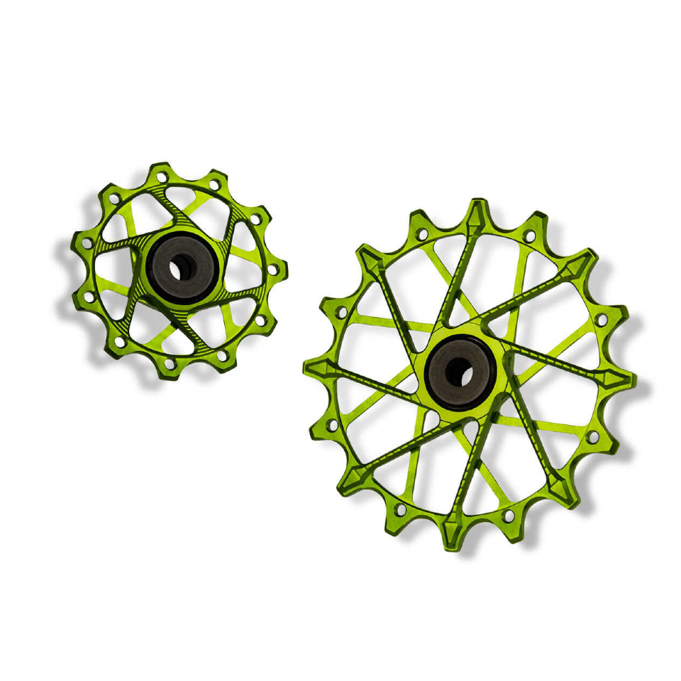 GARBARUK Rear Derailleur Pulleys for Shimano | 11T + 16T  (for 11 sp. with GARBARUK cage) · Green