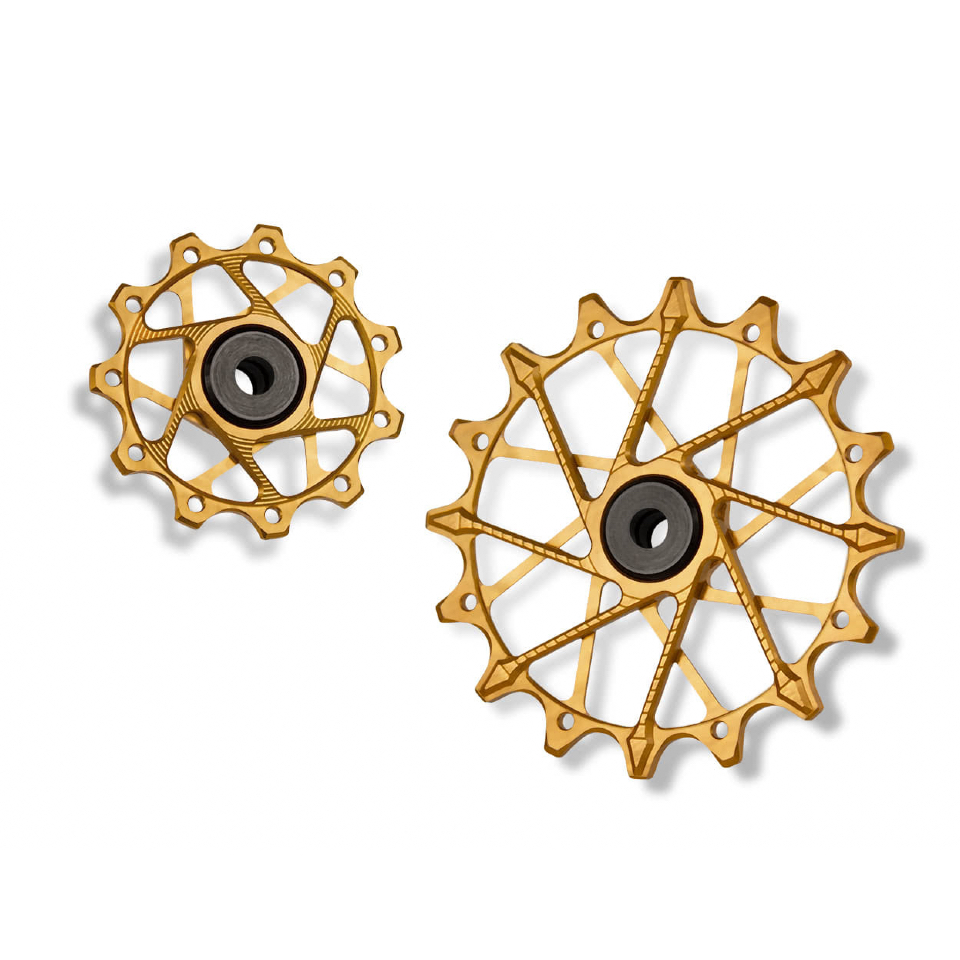 GARBARUK Rear Derailleur Pulleys for Shimano | 11T + 16T  (for 11 sp. with GARBARUK cage) · Gold 