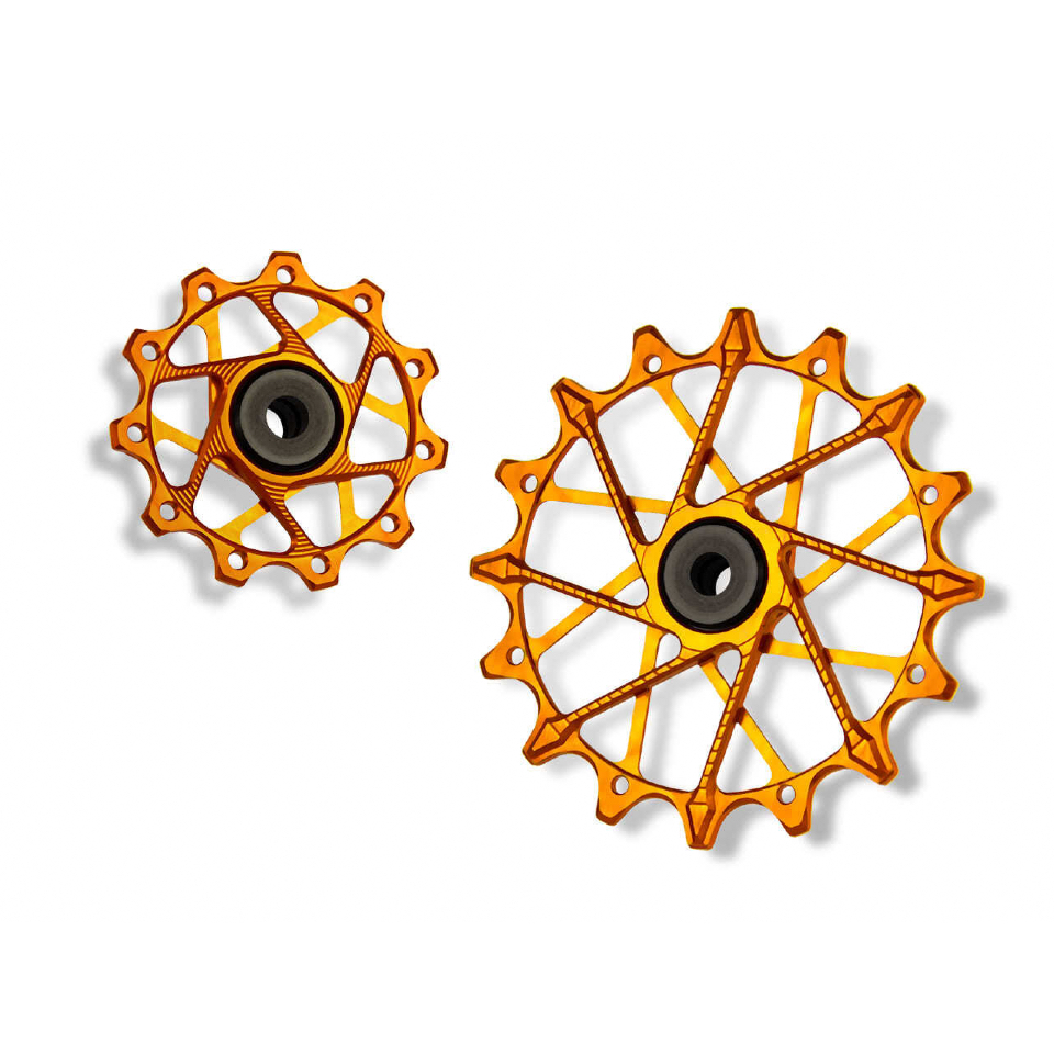 GARBARUK Rear Derailleur Pulleys for Shimano | 11T + 16T  (for 11 sp. with GARBARUK cage) · Orange