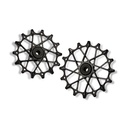 GARBARUK Rear Derailleur Pulleys | 14T + 16T (for Shimano 12 sp. with GARBARUK cage & SRAM Eagle Transmission with original cage) · Black 
