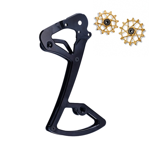 [5907441592659-Gold] GARBARUK Rear Derailleur Cage + Pulleys Kit for SRAM | Set - 12T + 16T (for 11/12 sp. with GARBARUK cage) · Gold