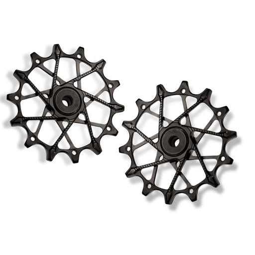 [5907441546317] GARBARUK Rear Derailleur Pulleys for Shimano | 14T + 14T (for 12 sp. with standard cage) · Black