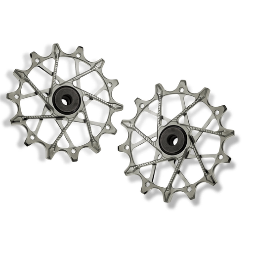 [5907441546379] GARBARUK Rear Derailleur Pulleys for Shimano | 14T + 14T (for 12 sp. with standard cage) · Silver