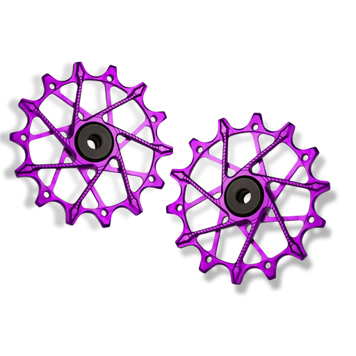 [5907441546386] GARBARUK Rear Derailleur Pulleys for Shimano | Set - 14T + 14T (for 12 sp. with standard cage) · Violet