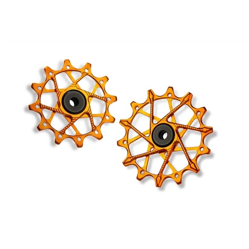 [5907441546034] GARBARUK Rear Derailleur Pulleys for SRAM | 12T + 14T (for 11/12 sp. with standard cage) · Orange