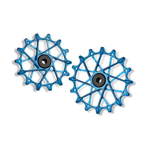 [5907441595988] GARBARUK Rear Derailleur Pulleys | 14T + 16T (for Shimano 12 sp. with GARBARUK cage & SRAM Eagle Transmission with original cage) · Blue 
